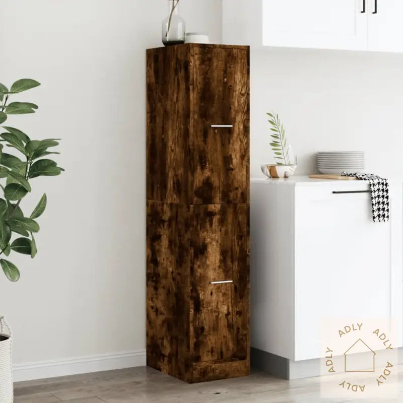 Apotekskap Røkt Eik 30X41X144,5 Cm Konstruert Tre