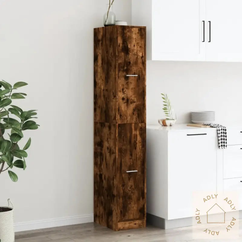 Apotekskap Røkt Eik 30X41X174,5 Cm Konstruert Tre