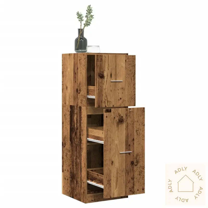 Apotekskap Gammelt Tre 40X41X118 Cm Konstruert Tre