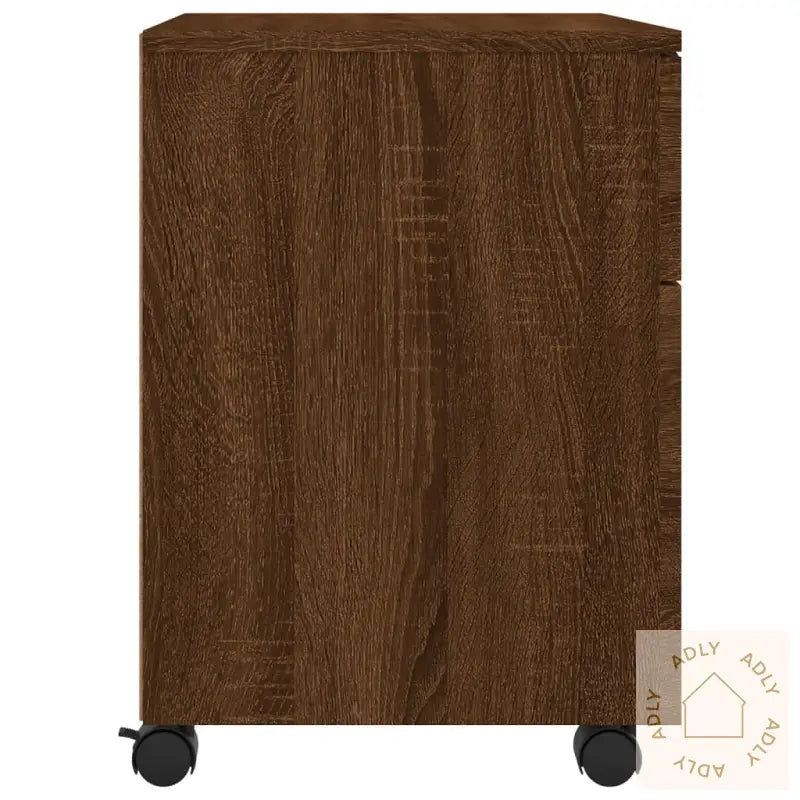 Mobilt Arkivskap Med Hjul Brun Eik 45X38X54 Cm Konstruert Tre
