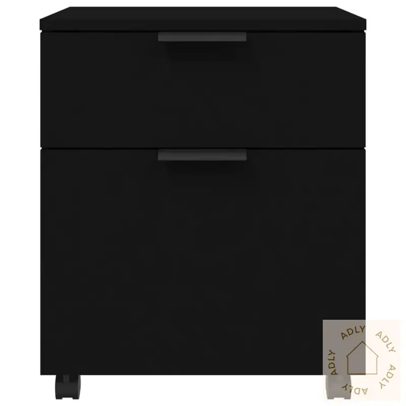 Mobilt Arkivskap Med Hjul Svart 45X38X54 Cm Konstruert Tre