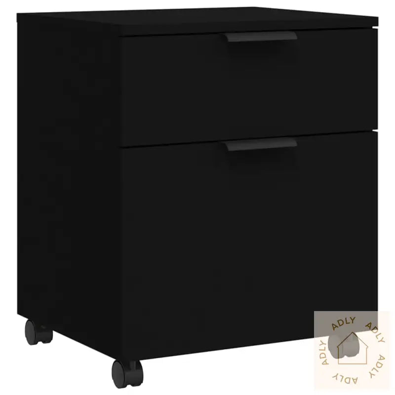 Mobilt Arkivskap Med Hjul Svart 45X38X54 Cm Konstruert Tre