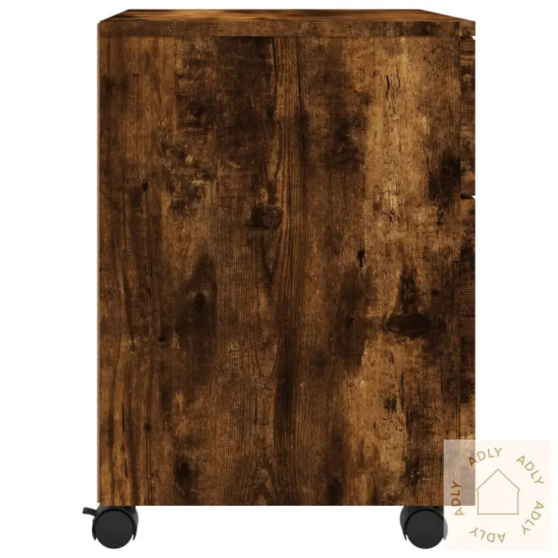 Mobilt Arkivskap Med Hjul Røkt Eik 45X38X54 Cm Konstruert Tre