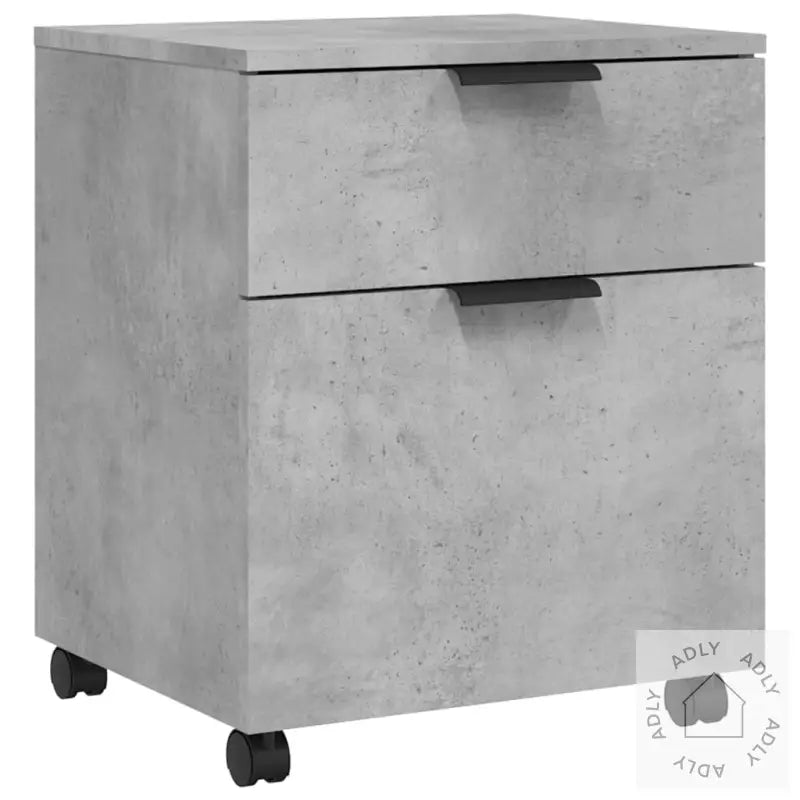 Mobilt Arkivskap Med Hjul Betonggrå 45X38X54 Cm Konstruert Tre