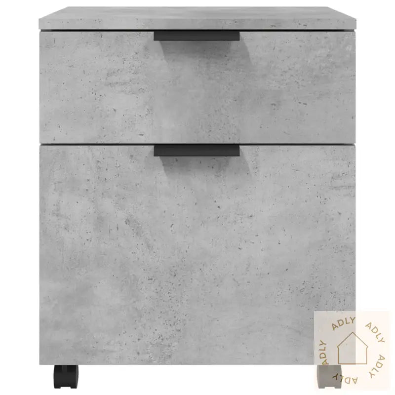 Mobilt Arkivskap Med Hjul Betonggrå 45X38X54 Cm Konstruert Tre