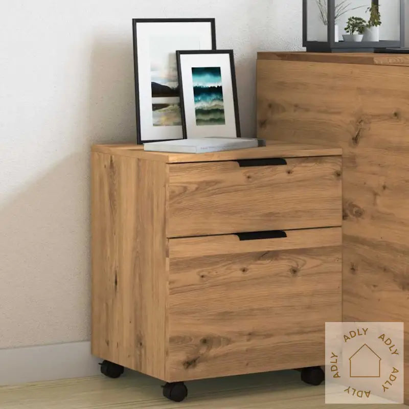 Mobilt Arkivskap Med Hjul Artisan Eik 45X38X54Cm Konstruert Tre