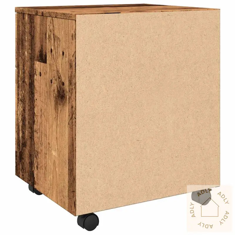 Mobilt Arkivskap Med Hjul Gammelt Tre 45X38X54Cm Konstruert Tre