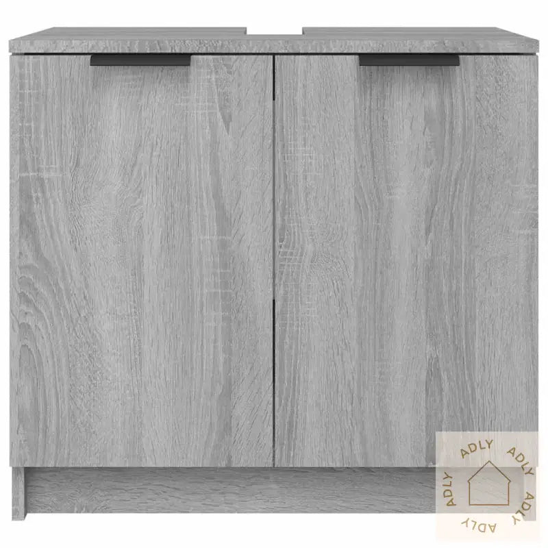 Baderomsskap Grå Sonoma Eik 64,5X33,5X59 Cm Konstruert Tre