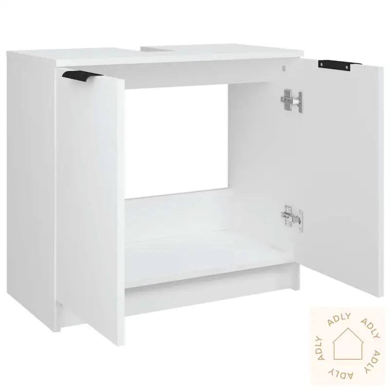 Baderomsskap Hvit 64,5X33,5X59 Cm Konstruert Tre