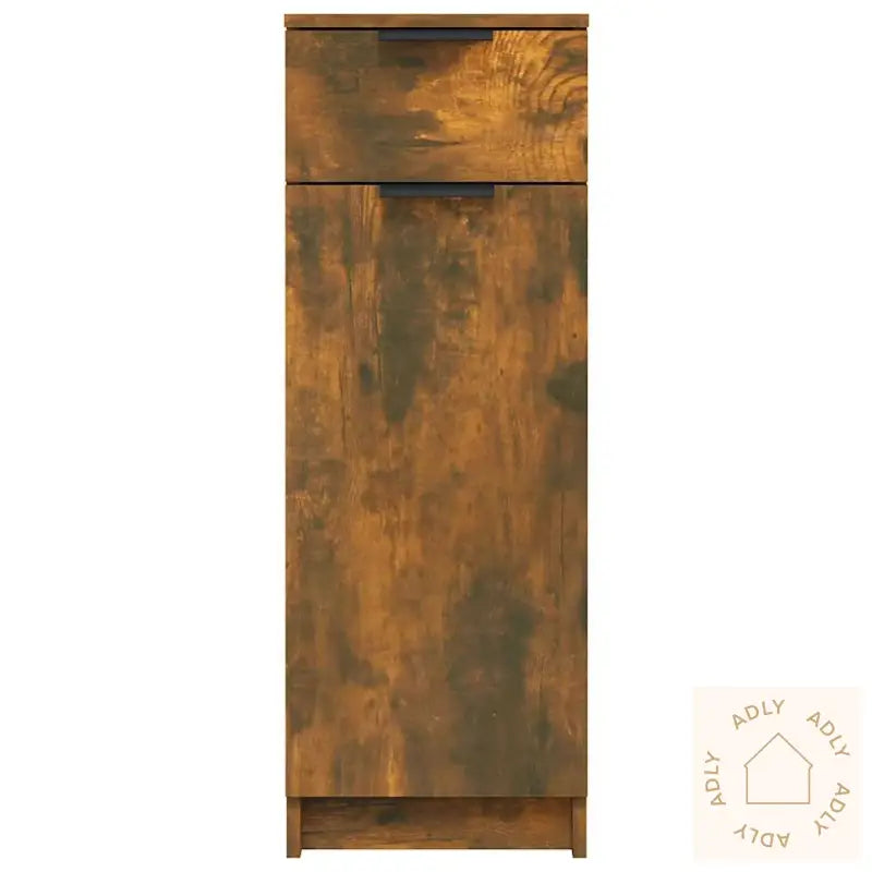 Baderomsskap Røkt Eik 32X34X90 Cm Konstruert Tre