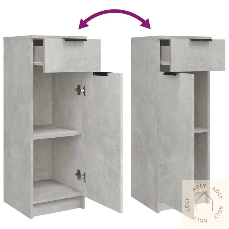Baderomsskap Betonggrå 32X34X90 Cm Konstruert Tre