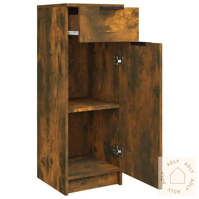 Baderomsskap Røkt Eik 32X34X90 Cm Konstruert Tre