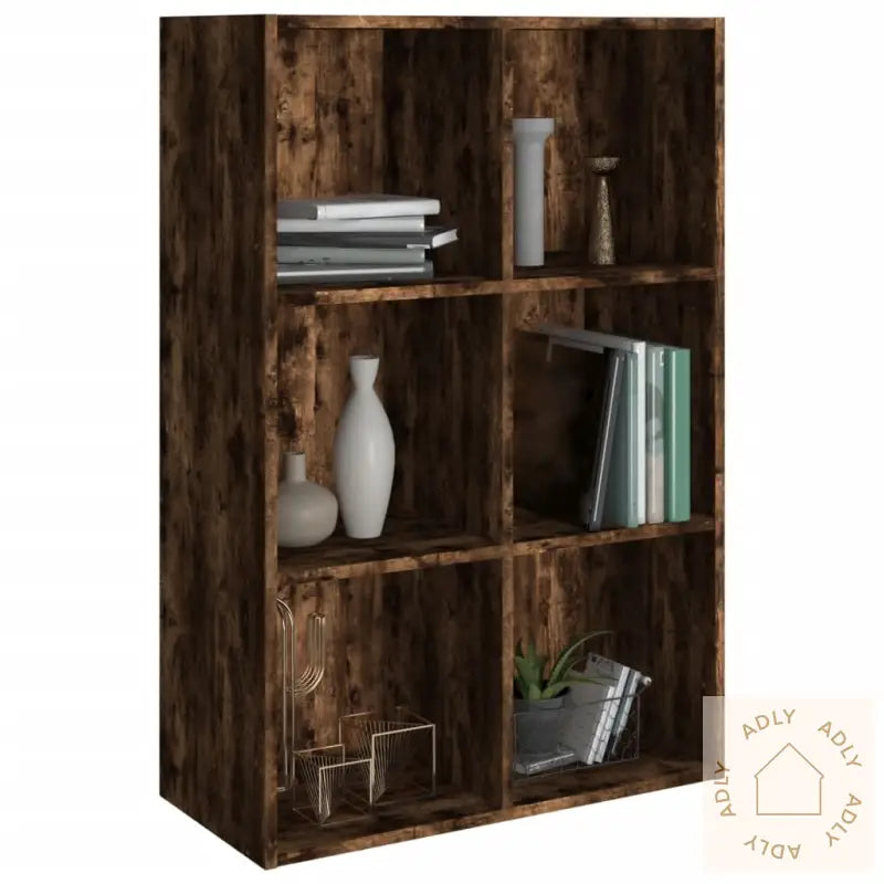 Bokhylle/Skjenk Røkt Eik 66X30X98 Cm Konstruert Tre