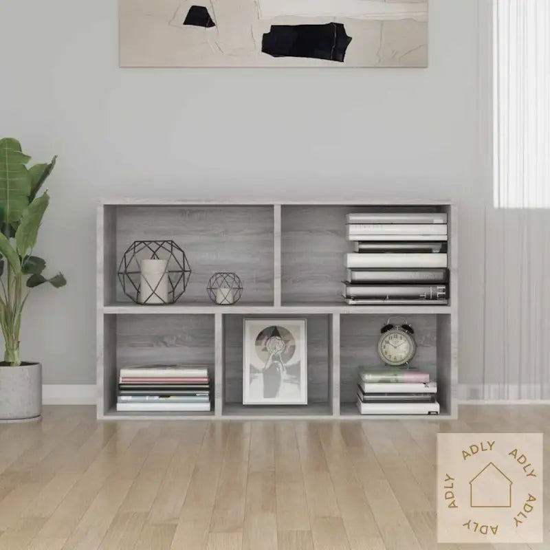 Bokhylle/Skjenk Grå Sonoma 50X25X80 Cm Konstruert Tre