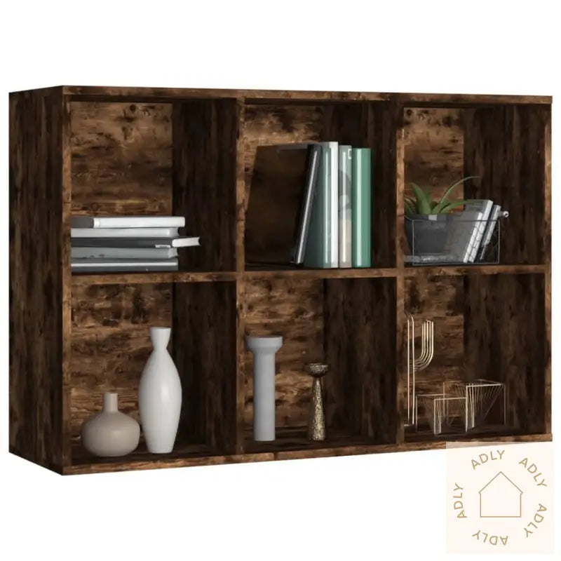 Bokhylle/Skjenk Røkt Eik 66X30X98 Cm Konstruert Tre