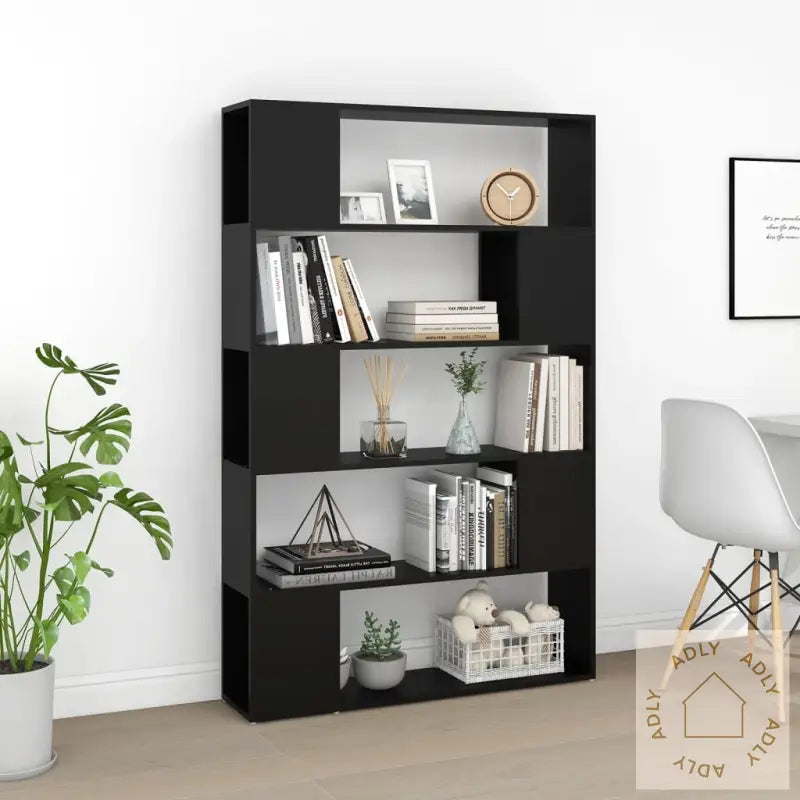 Bokhylle/Romdeler Svart 100X24X155 Cm Konstruert Tre