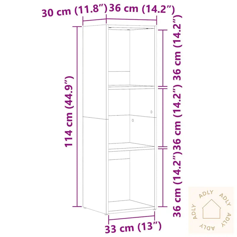 Bokhylle Artisan Eik 36X30X114 Cm Konstruert Tre