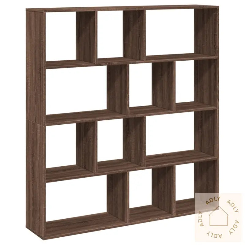Bokhylle Brun Eik 132X29X141,5 Cm Konstruert Tre