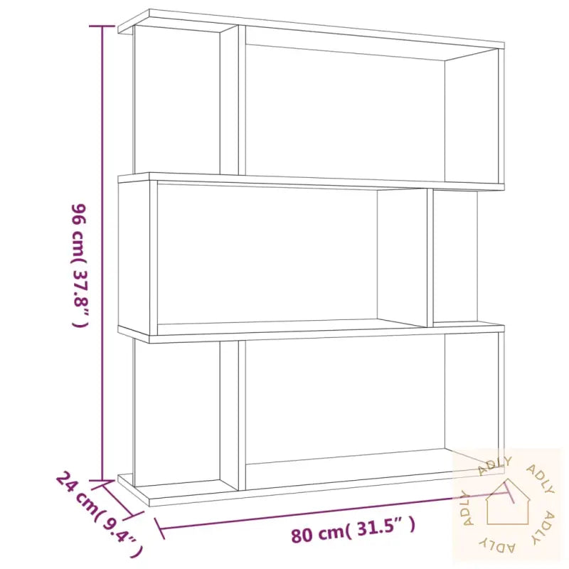Bokhylle/Romdeler Brun Eik 80X24X96 Cm Konstruert Tre