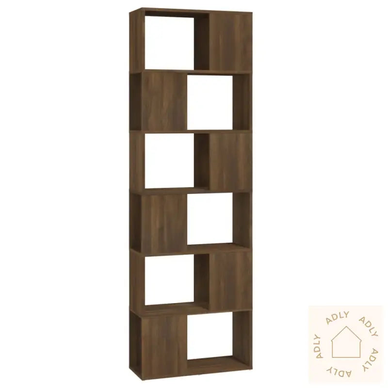 Bokhylle/Romdeler Brun Eik 60X24X186 Cm