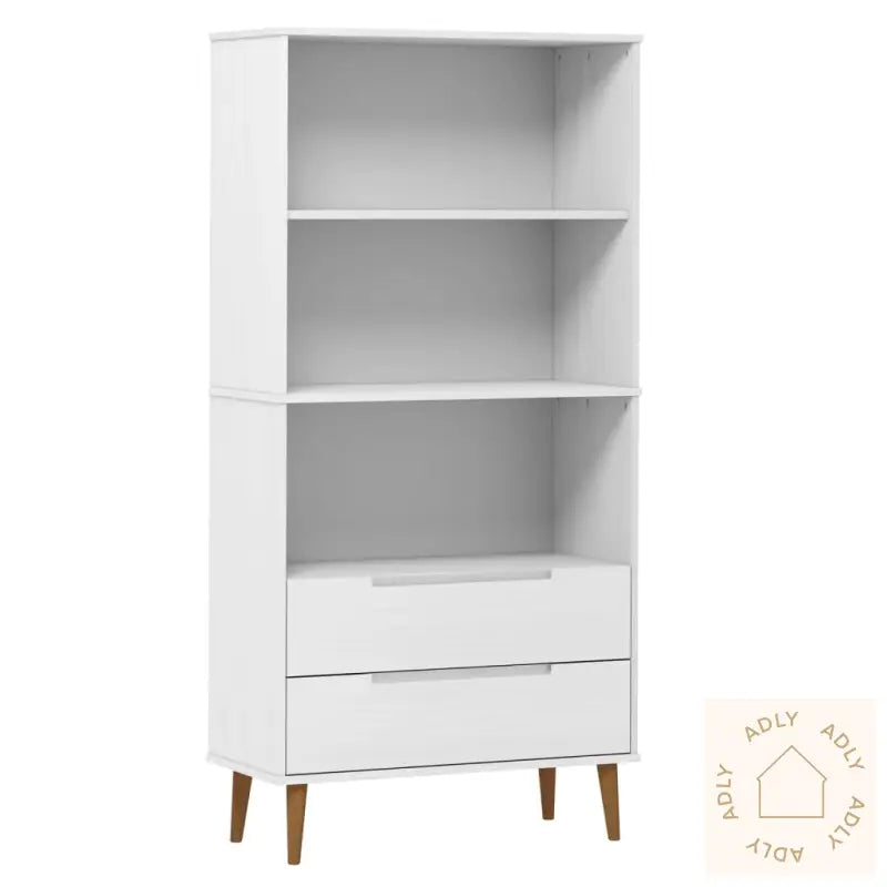 Bokhylle Molde Hvit 85X35X170,5 Cm Heltre Furu