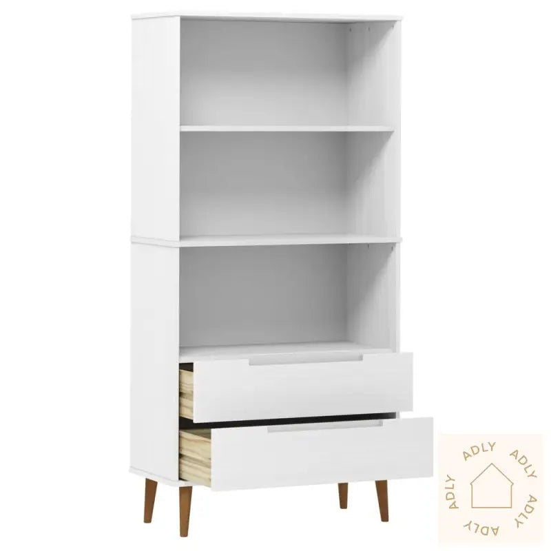 Bokhylle Molde Hvit 85X35X170,5 Cm Heltre Furu