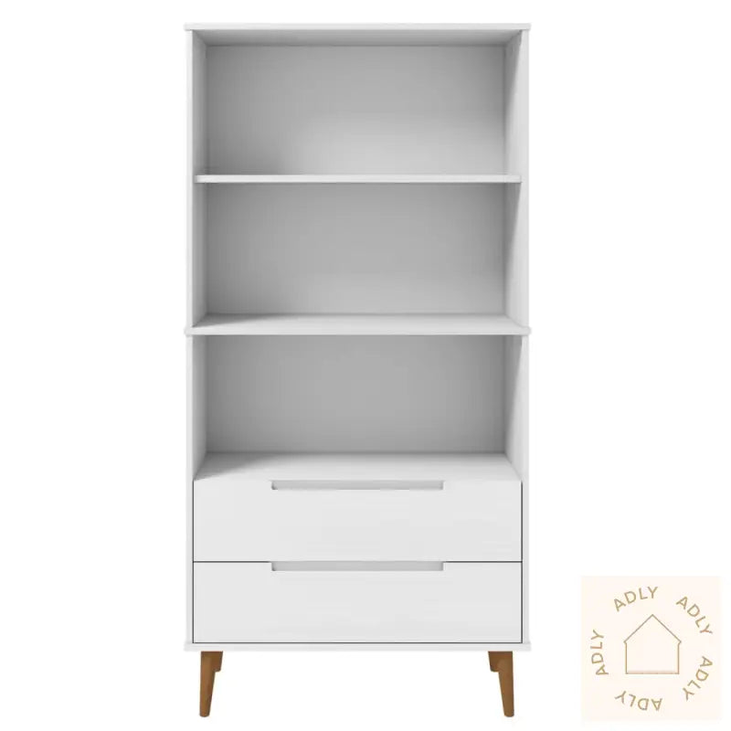 Bokhylle Molde Hvit 85X35X170,5 Cm Heltre Furu