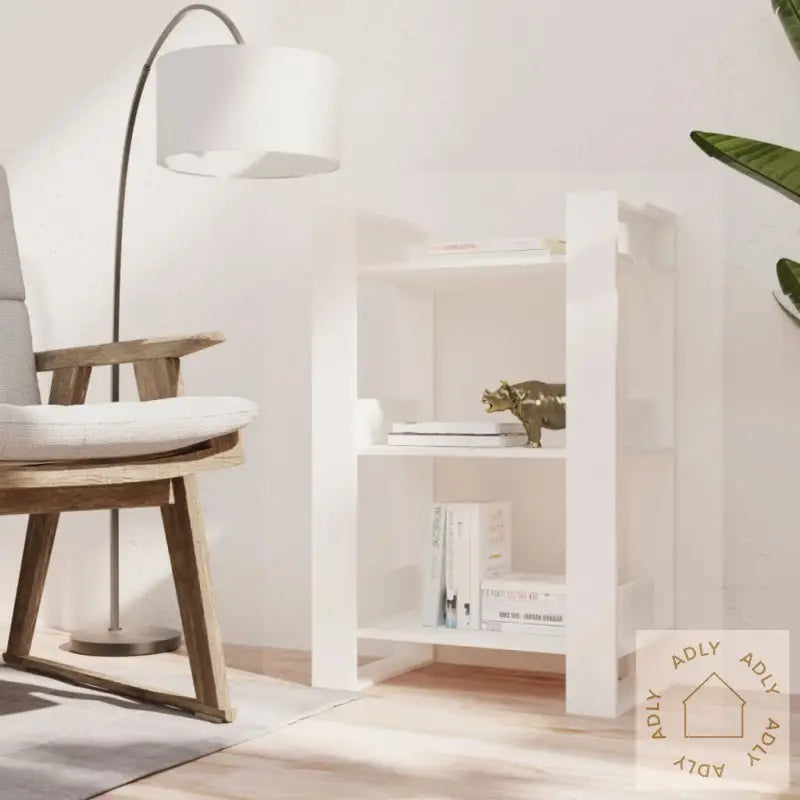 Bokhylle/Romdeler Hvit 60X35X91 Cm Heltre Furu