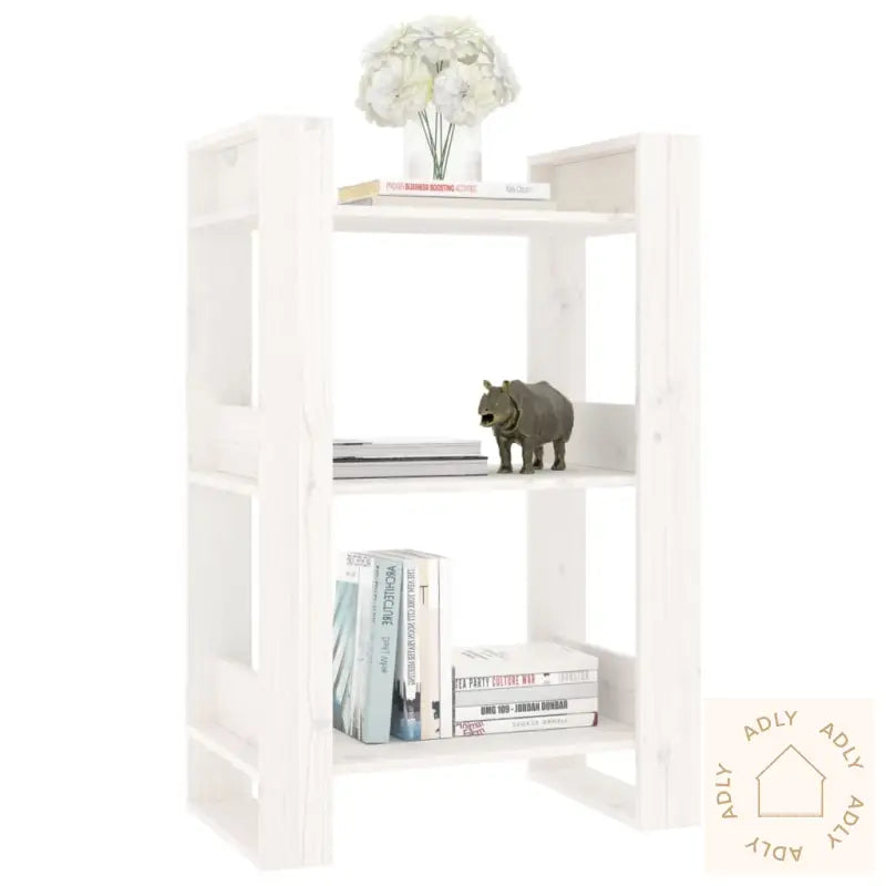 Bokhylle/Romdeler Hvit 60X35X91 Cm Heltre Furu