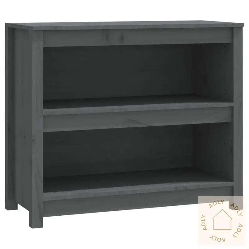 Bokhylle Grå 80X35X68 Cm Heltre Furu
