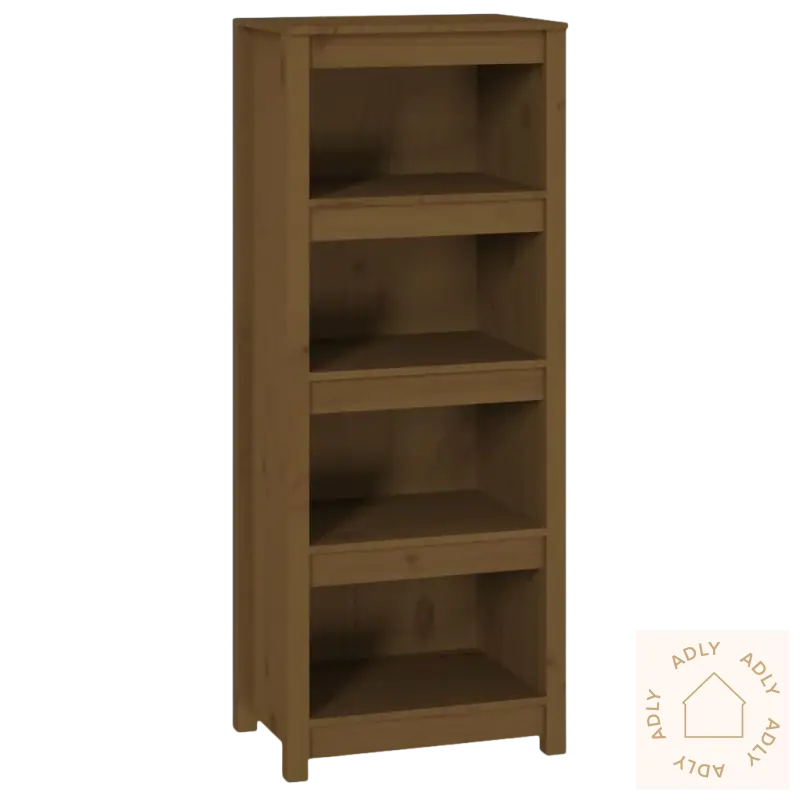 Klassisk heltre furu bokhylle med fem hyller for moderne hjem