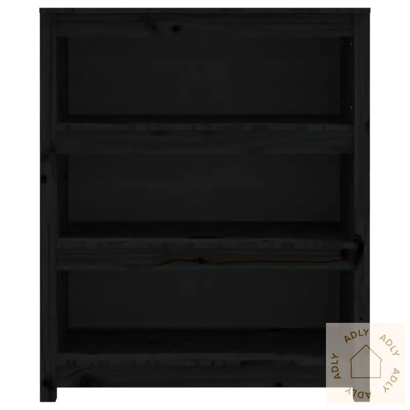 Bokhylle Svart 80X35X97 Cm Heltre Furu