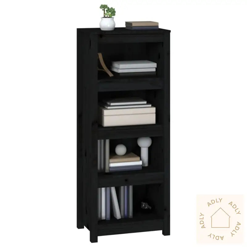 Bokhylle Svart 50X35X125,5 Cm Heltre Furu