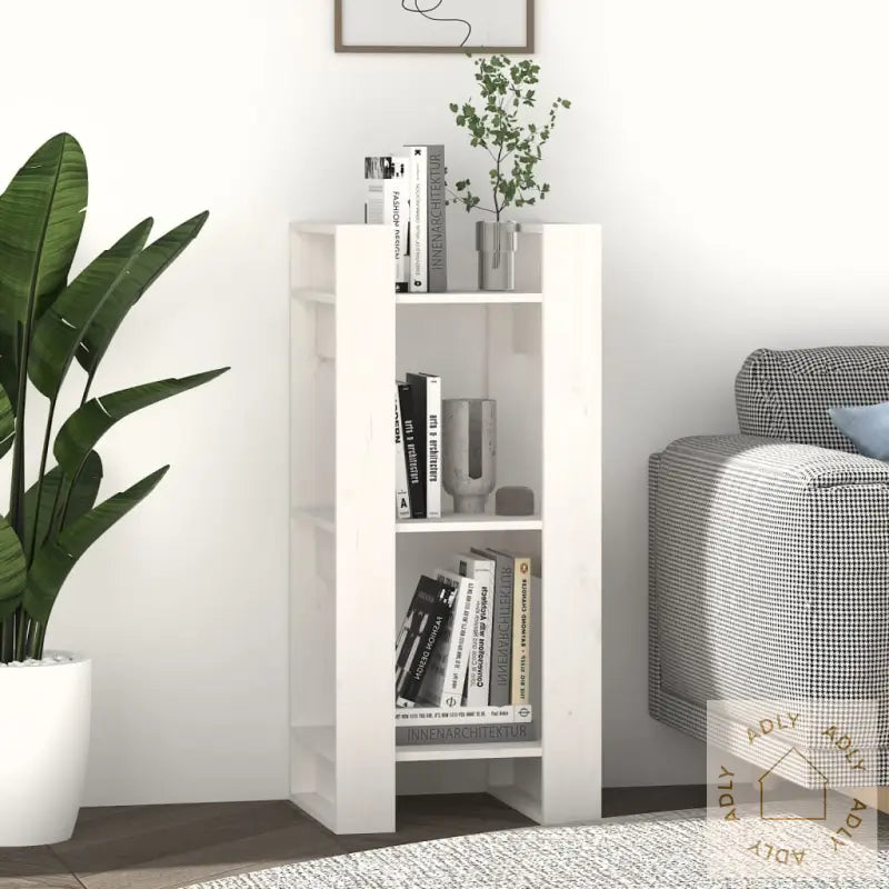Bokhylle/Romdeler Hvit 41X35X91 Cm Heltre Furu