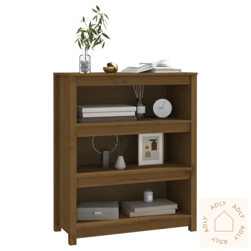 Bokhylle Honningbrun 80X35X97 Cm Heltre Furu