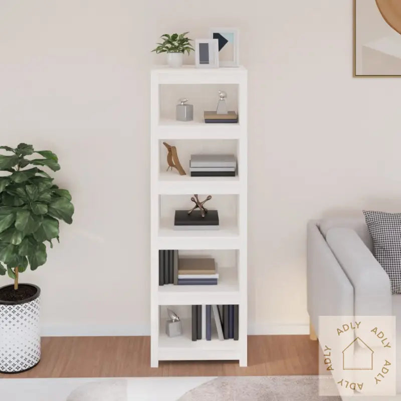 Bokhylle Hvit 50X35X154Cm Heltre Furu