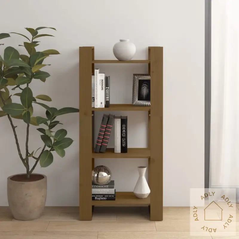 Bokhylle/Romdeler Honningbrun 60X35X125 Cm Heltre