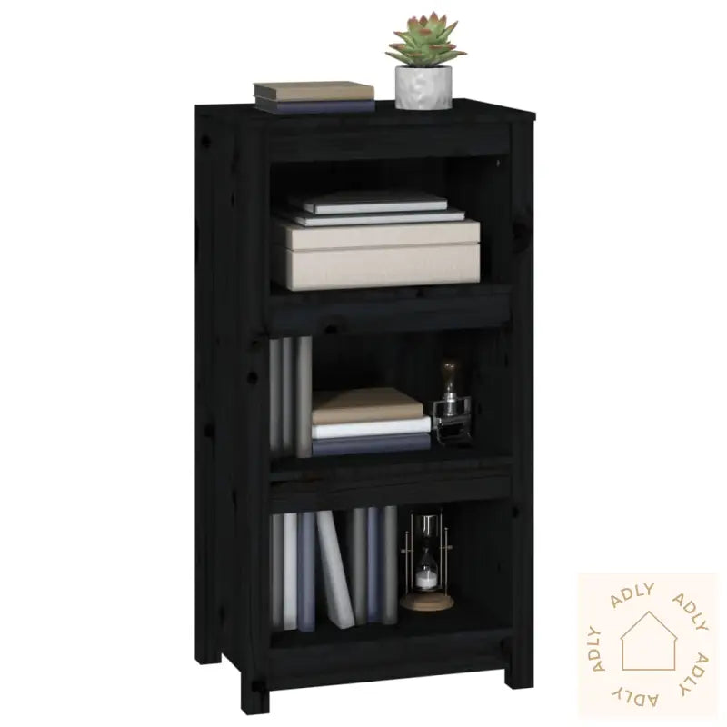 Bokhylle Svart 50X35X97 Cm Heltre Furu