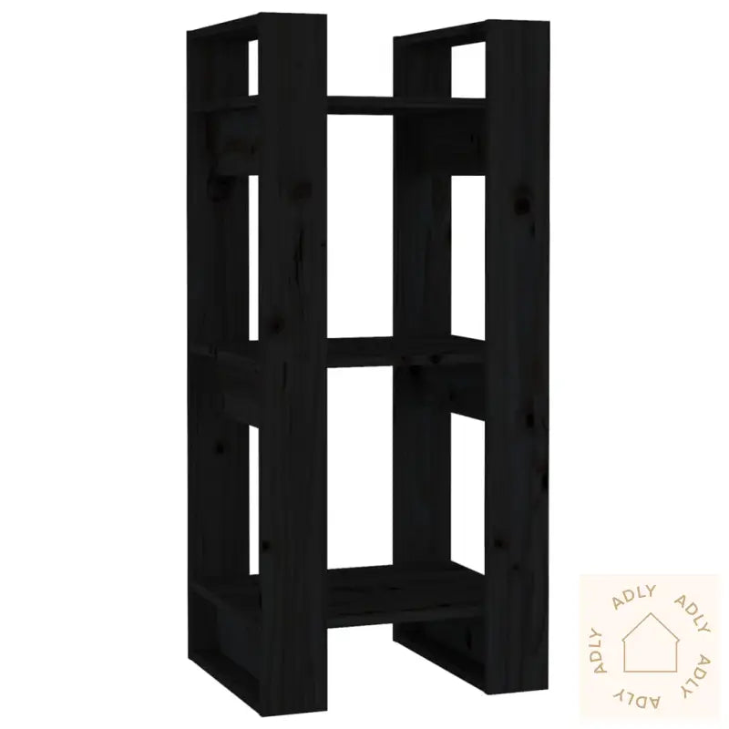 Bokhylle/Romdeler Svart 41X35X91 Cm Heltre Furu