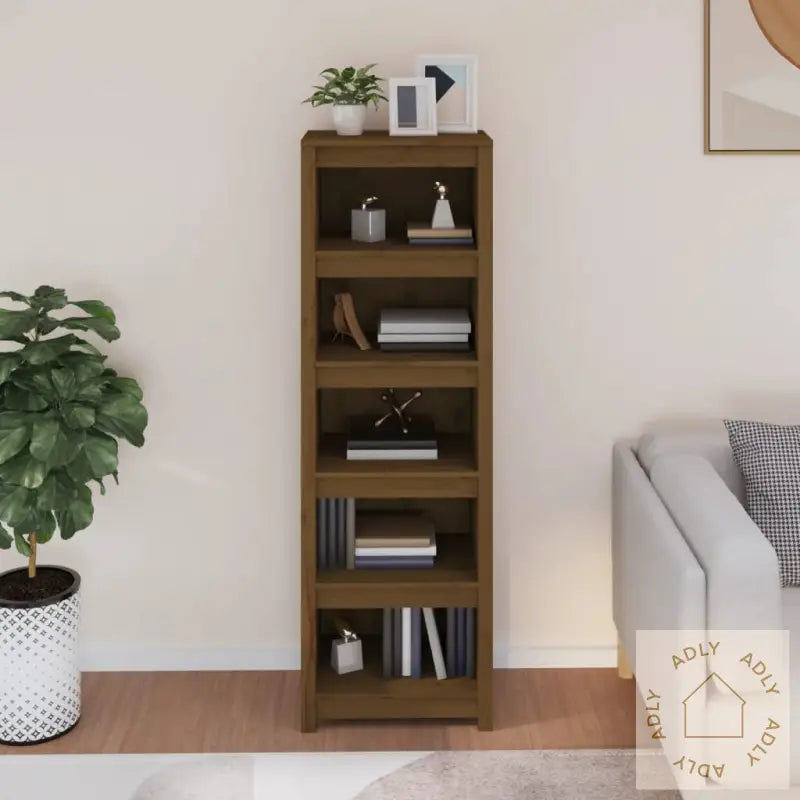 Bokhylle Honningbrun 50X35X154 Cm Heltre Furu