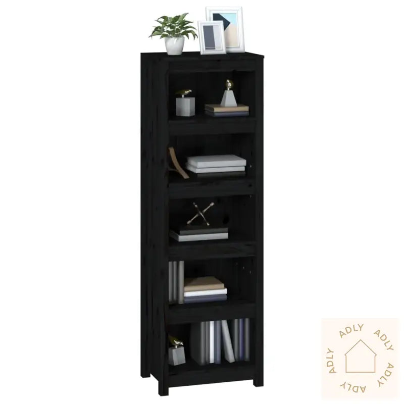 Bokhylle Svart 50X35X154 Cm Heltre Furu