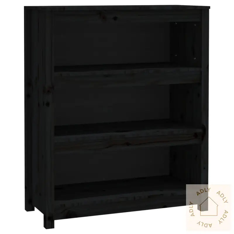 Bokhylle Svart 80X35X97 Cm Heltre Furu