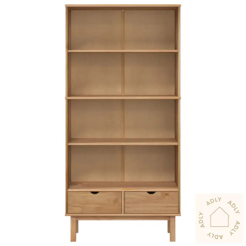 Bokhylle Otta Med 2 Skuffer Brun Heltre Furu