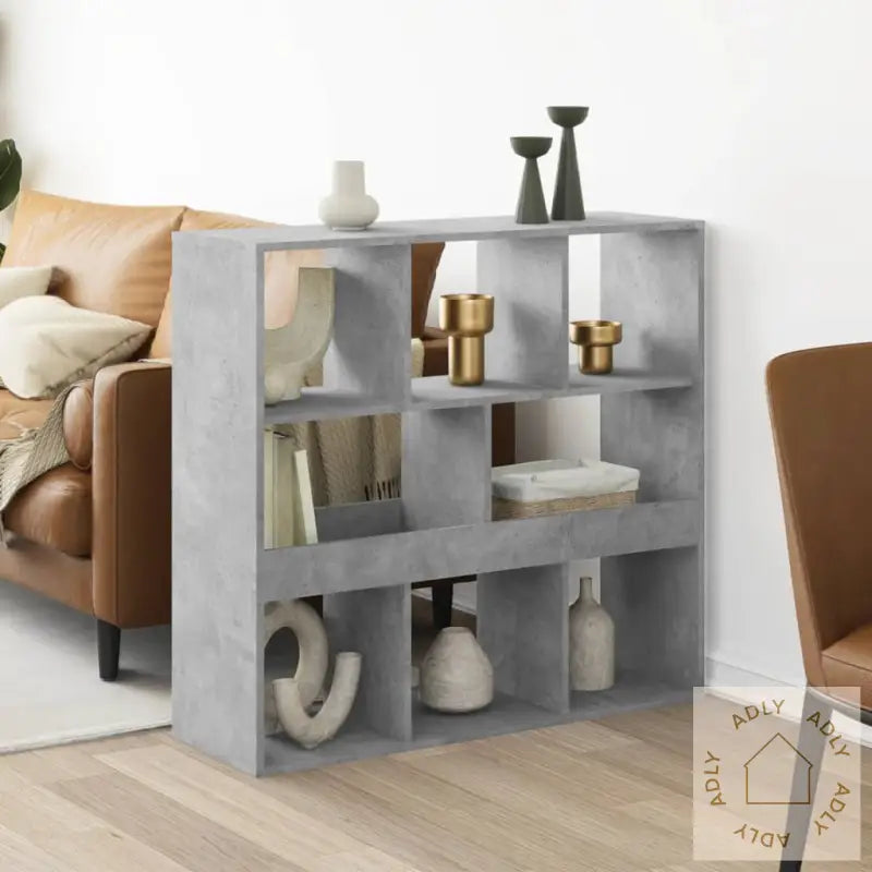 Romdeler Betonggrå 100X33X94,5 Cm Konstruert Tre