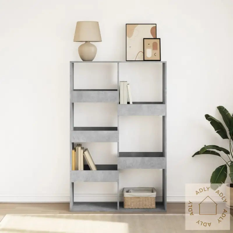 Bokhylle Betonggrå 100X33X155,5 Cm Konstruert Tre