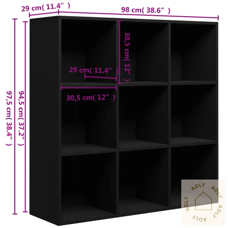 Bokhylle Svart 98X29X97,5 Cm Konstruert Tre