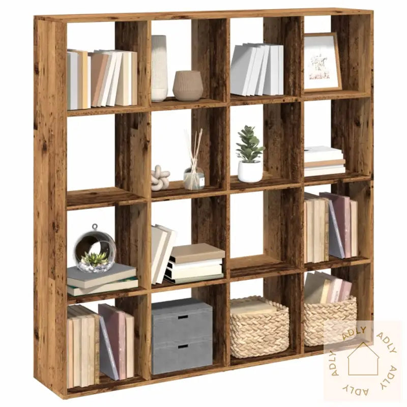 Bokhylle Gammelt Tre 137,5X29X137,5 Cm Konstruert Tre