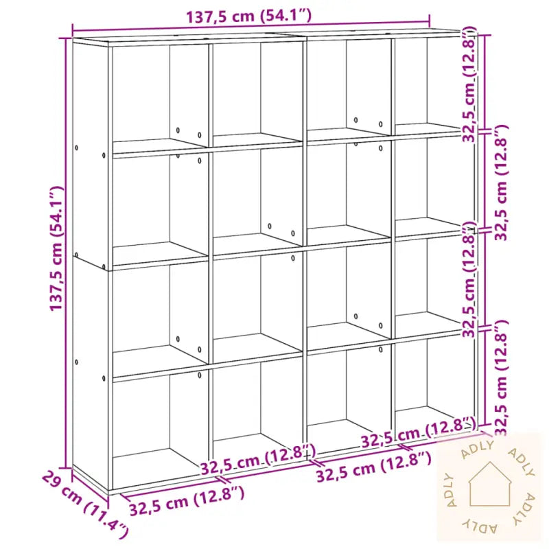 Bokhylle Gammelt Tre 137,5X29X137,5 Cm Konstruert Tre