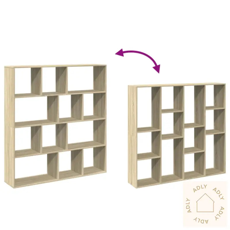 Bokhylle Sonoma Eik 132X29X141,5 Cm Konstruert Tre