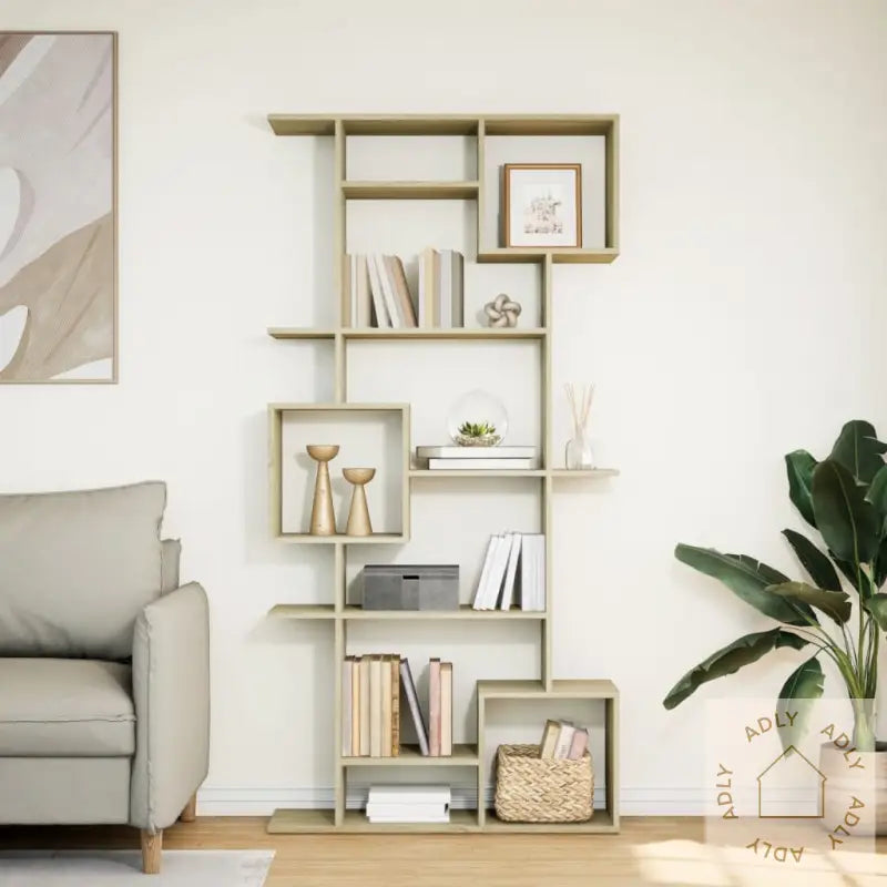 Bokhylle Sonoma Eik 92X29X188 Cm Konstruert Tre